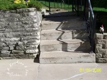 Tipping concrete steps