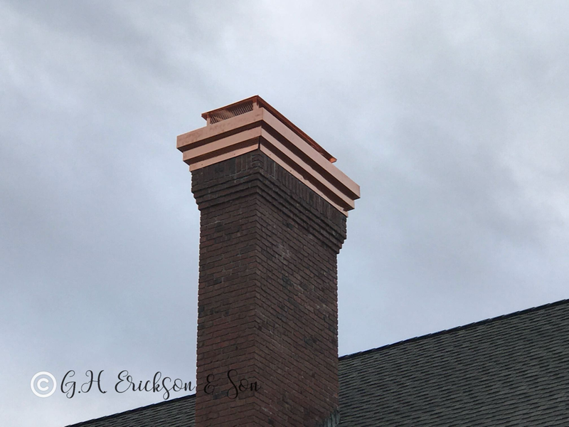 Copper chimney cap in Canton Illinois 
